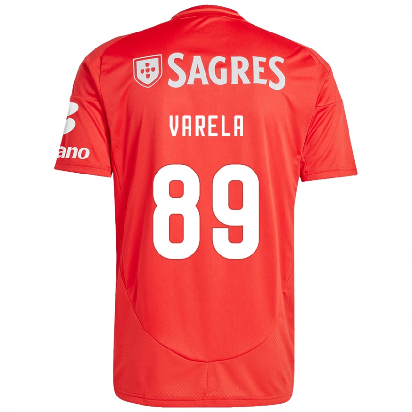 Criança Camisola Gustavo Varela #89 Vermelho Branco Principal 2024/25 Camisa Brasil