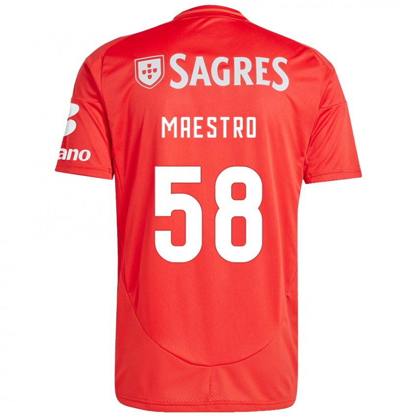 Criança Camisola Maestro #58 Vermelho Branco Principal 2024/25 Camisa Brasil