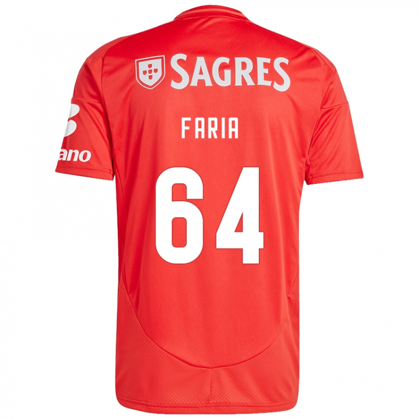 Criança Camisola Hugo Faria #64 Vermelho Branco Principal 2024/25 Camisa Brasil