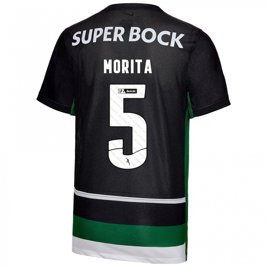 Criança Camisola Hidemasa Morita #5 Preto Branco Verde Principal 2024/25 Camisa Brasil