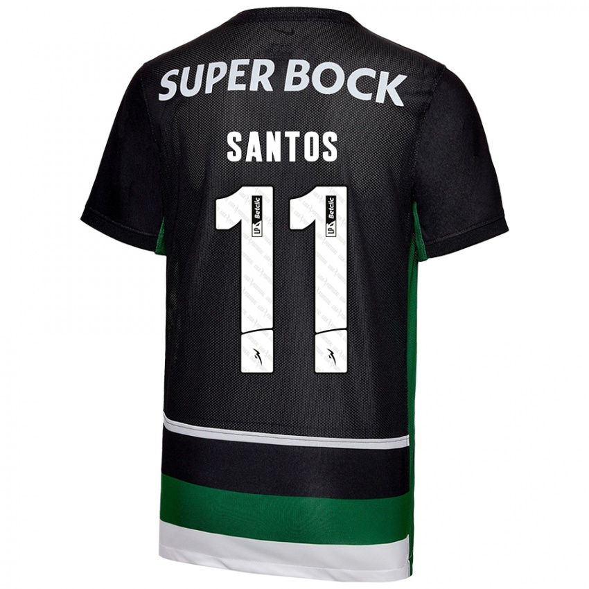 Criança Camisola Nuno Santos #11 Preto Branco Verde Principal 2024/25 Camisa Brasil