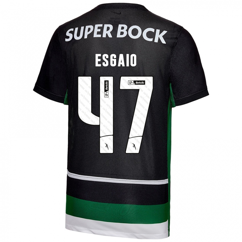 Criança Camisola Ricardo Esgaio #47 Preto Branco Verde Principal 2024/25 Camisa Brasil