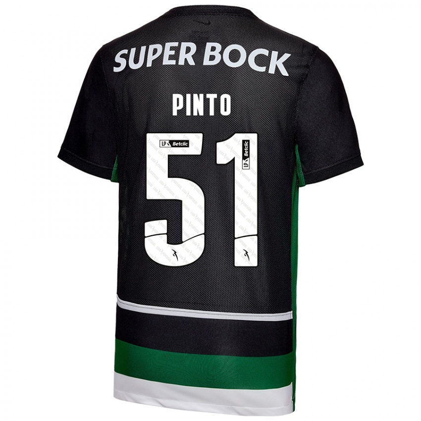 Criança Camisola Diogo Pinto #51 Preto Branco Verde Principal 2024/25 Camisa Brasil