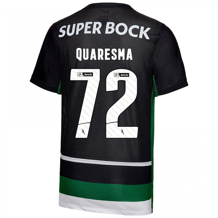 Criança Camisola Eduardo Quaresma #72 Preto Branco Verde Principal 2024/25 Camisa Brasil