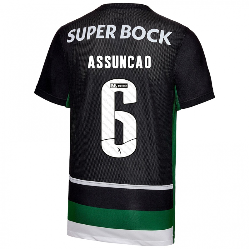 Criança Camisola João Assunção #6 Preto Branco Verde Principal 2024/25 Camisa Brasil