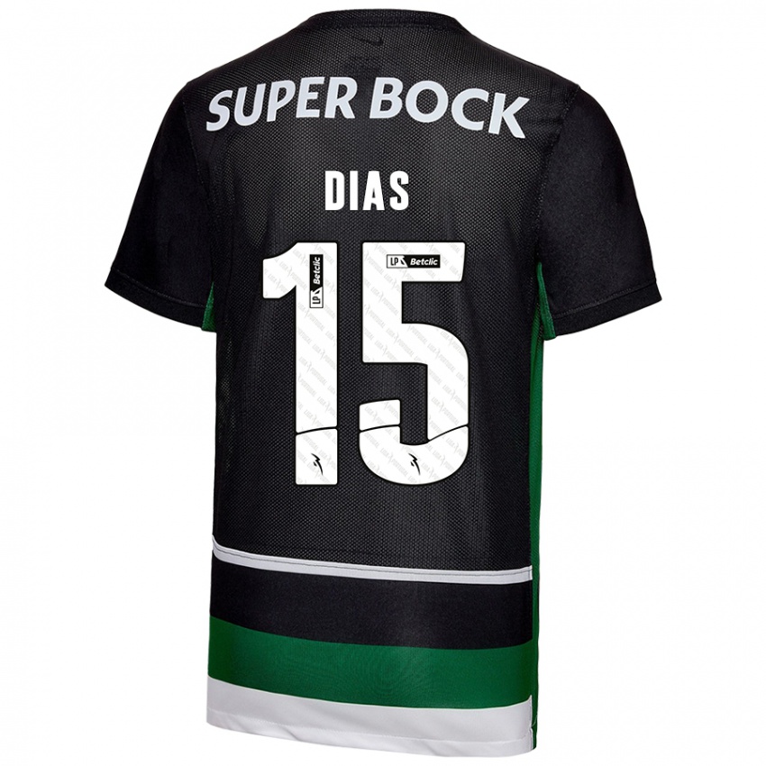 Criança Camisola Rodrigo Dias #15 Preto Branco Verde Principal 2024/25 Camisa Brasil