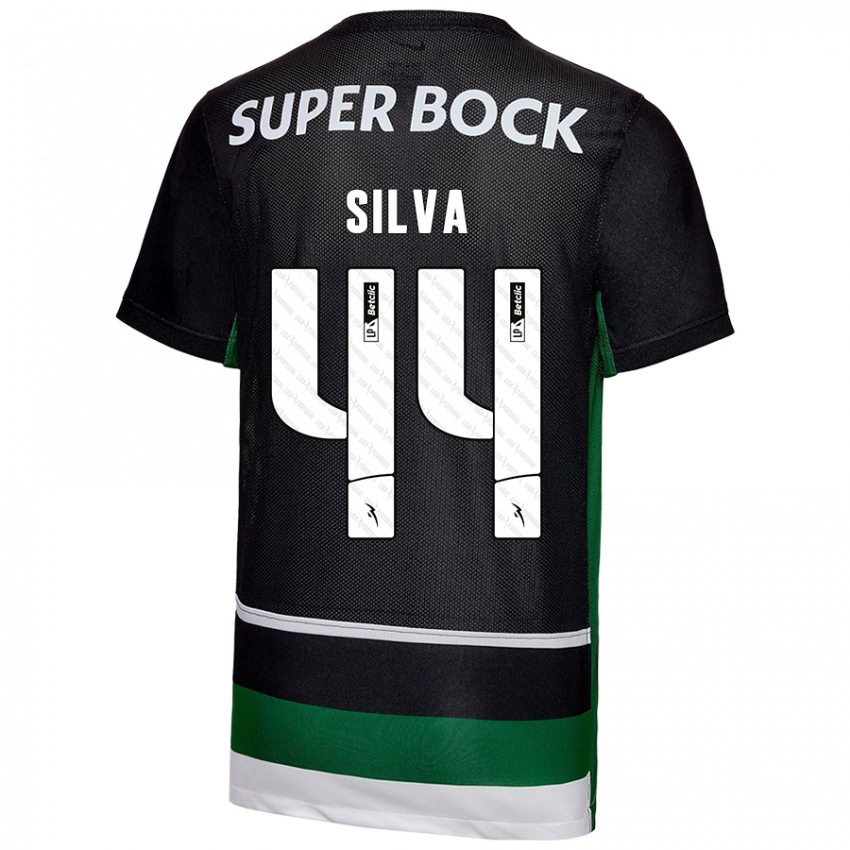 Criança Camisola Pedro Silva #44 Preto Branco Verde Principal 2024/25 Camisa Brasil