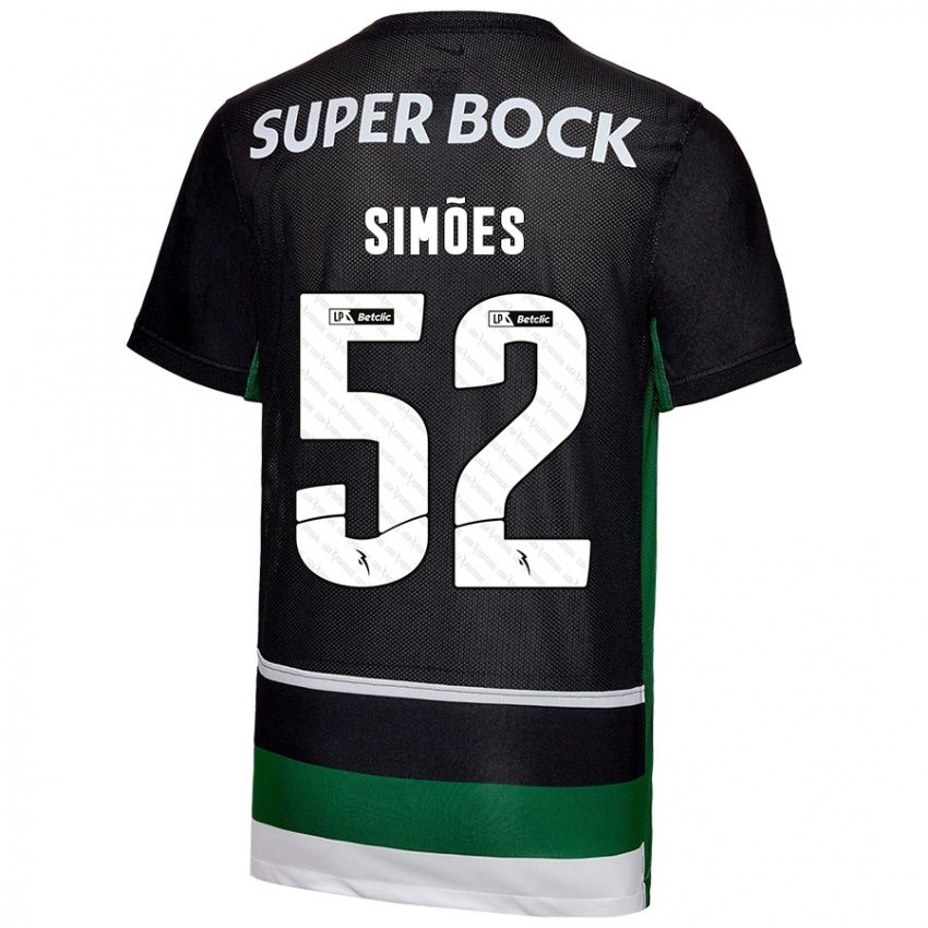 Criança Camisola João Simões #52 Preto Branco Verde Principal 2024/25 Camisa Brasil