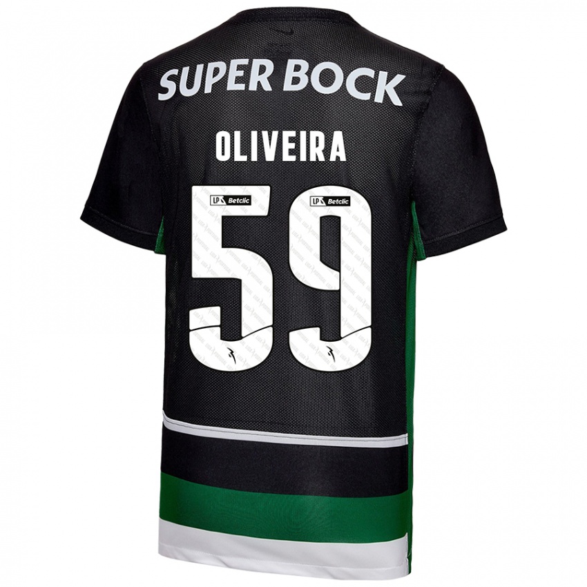 Criança Camisola Kauã Oliveira #59 Preto Branco Verde Principal 2024/25 Camisa Brasil