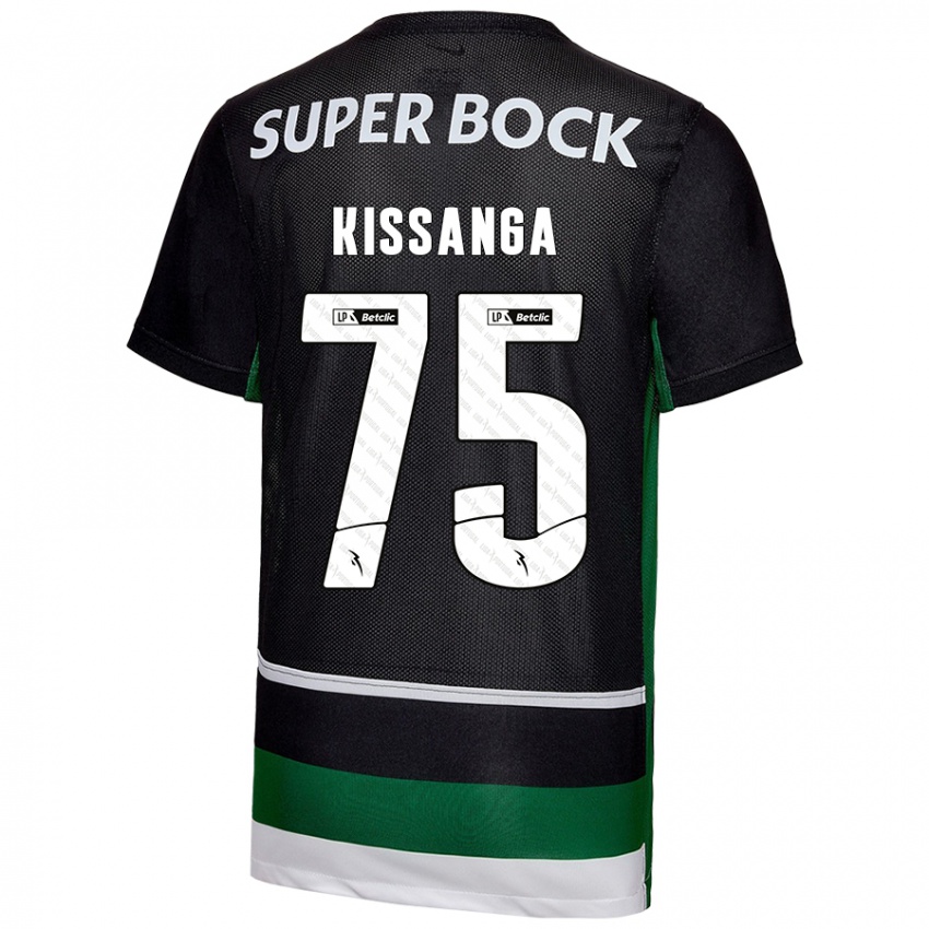 Criança Camisola Manuel Kissanga #75 Preto Branco Verde Principal 2024/25 Camisa Brasil