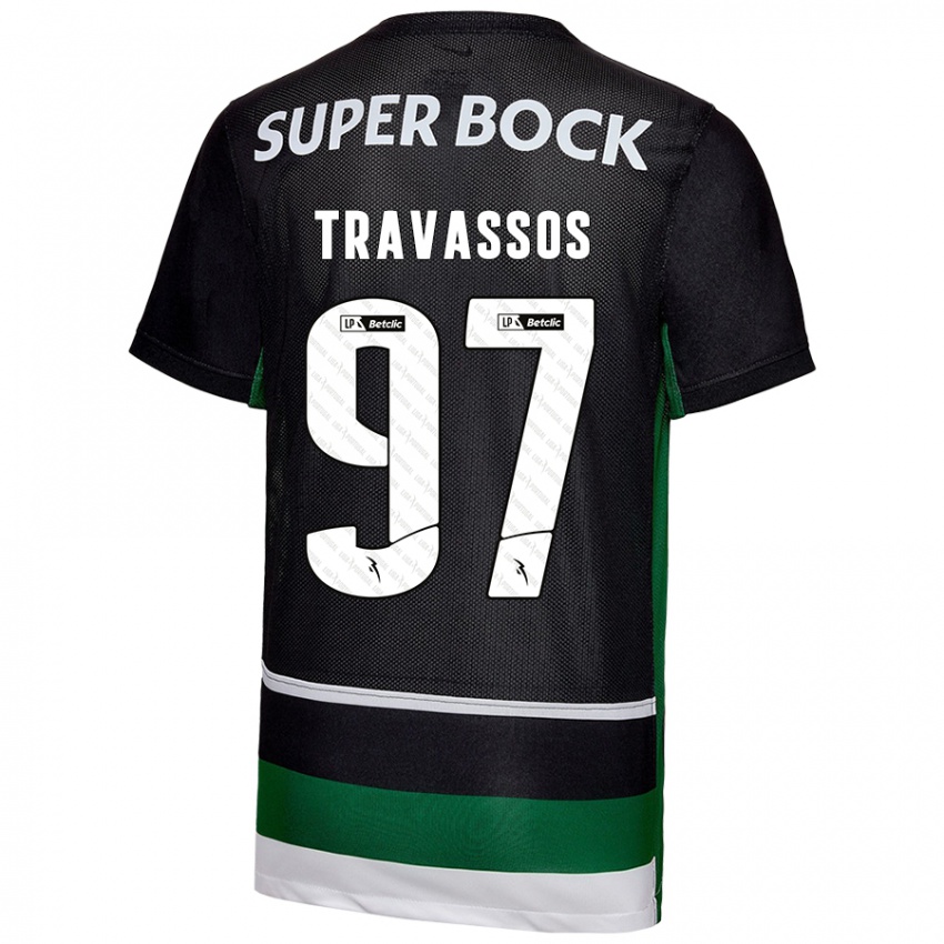 Criança Camisola Travassos #97 Preto Branco Verde Principal 2024/25 Camisa Brasil