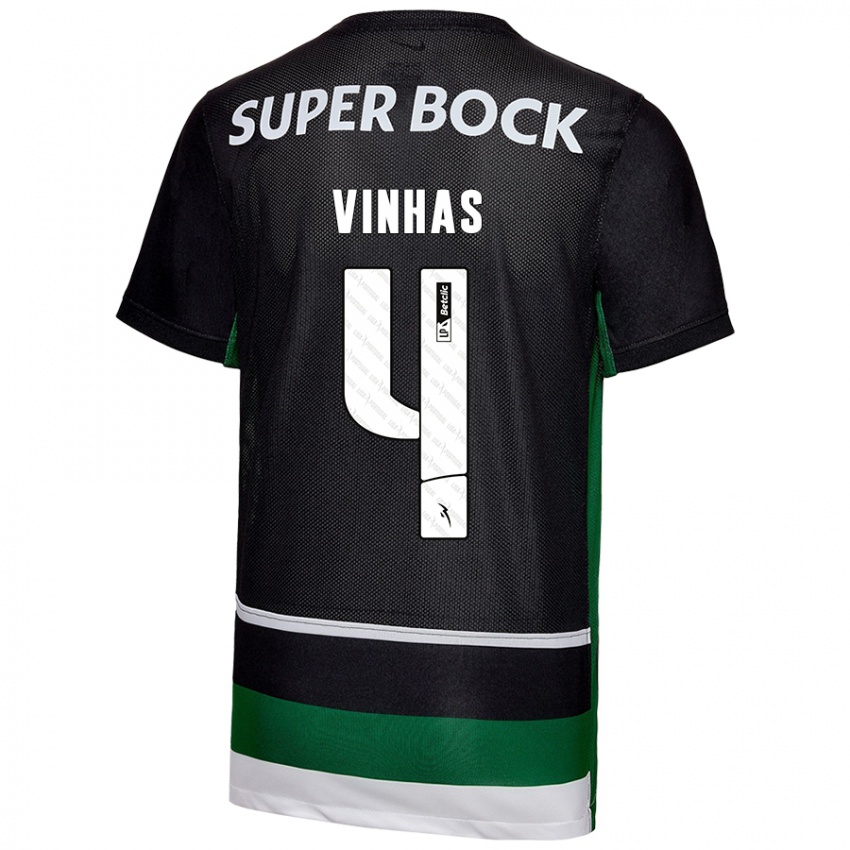 Criança Camisola Gabriela Vinhas #4 Preto Branco Verde Principal 2024/25 Camisa Brasil