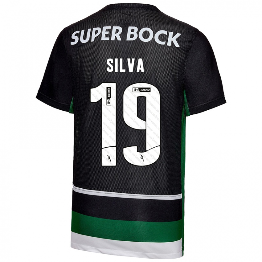 Criança Camisola Diana Silva #19 Preto Branco Verde Principal 2024/25 Camisa Brasil