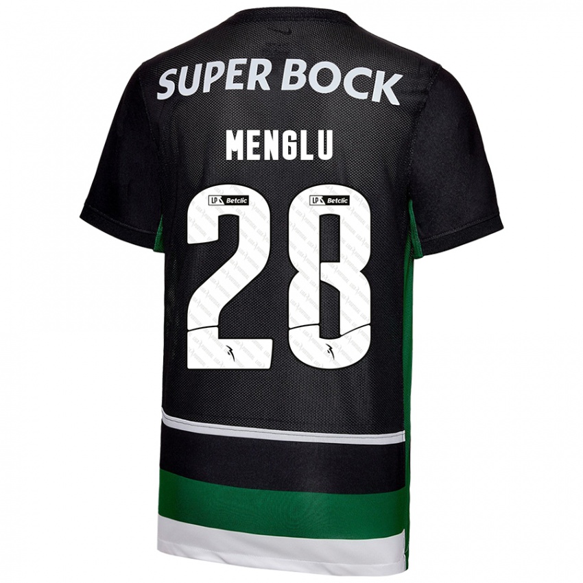 Criança Camisola Shen Menglu #28 Preto Branco Verde Principal 2024/25 Camisa Brasil