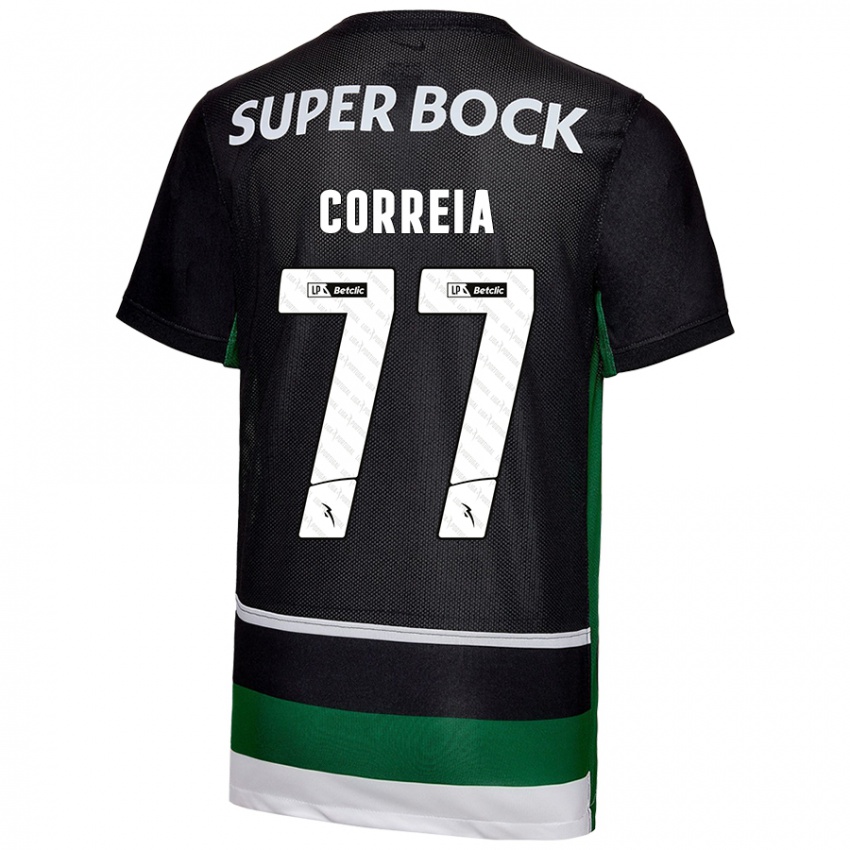 Criança Camisola Alícia Correia #77 Preto Branco Verde Principal 2024/25 Camisa Brasil