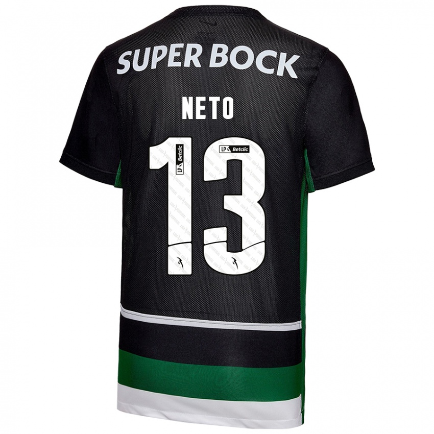 Criança Camisola Luís Neto #13 Preto Branco Verde Principal 2024/25 Camisa Brasil