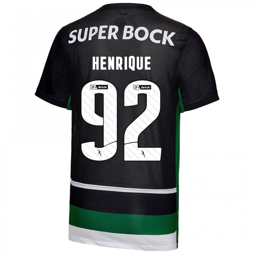 Criança Camisola Eduardo Henrique #92 Preto Branco Verde Principal 2024/25 Camisa Brasil