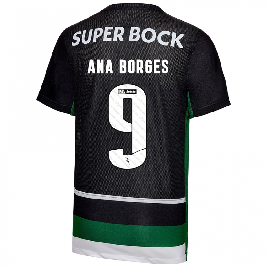 Criança Camisola Ana Catarina Marques Borges #9 Preto Branco Verde Principal 2024/25 Camisa Brasil