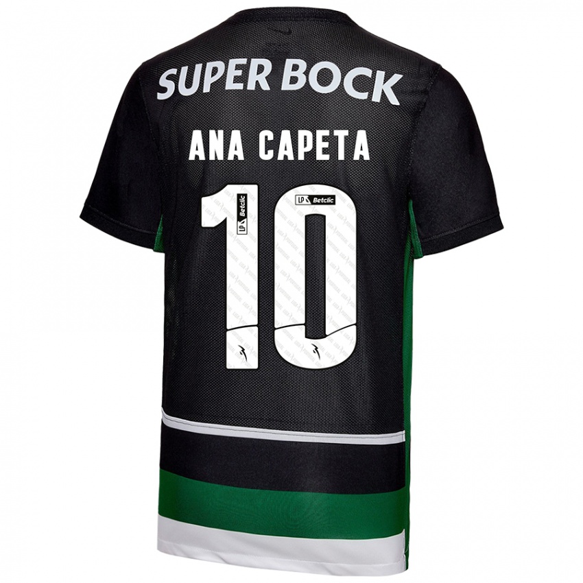 Criança Camisola Ana Capeta #10 Preto Branco Verde Principal 2024/25 Camisa Brasil