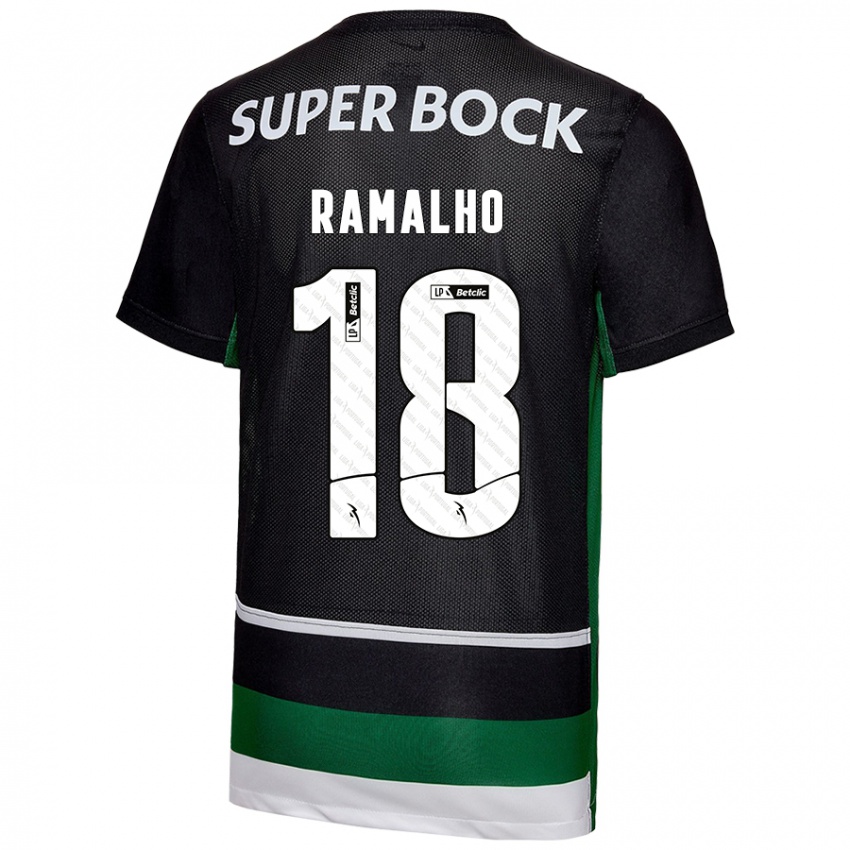 Criança Camisola Inês Filipa Ramalho Gonçalves #18 Preto Branco Verde Principal 2024/25 Camisa Brasil