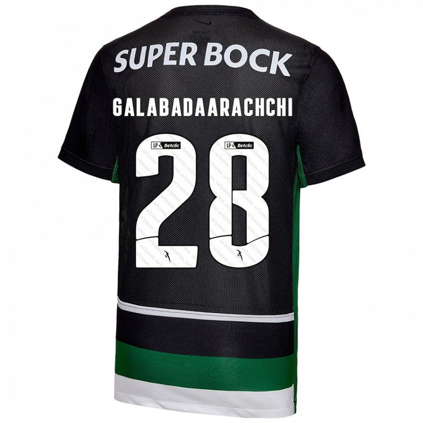 Criança Camisola Jacinta Galabadaarachchi #28 Preto Branco Verde Principal 2024/25 Camisa Brasil