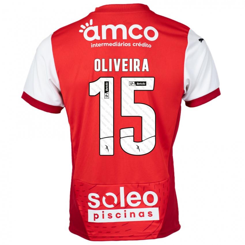 Criança Camisola Paulo Oliveira #15 Vermelho Branco Principal 2024/25 Camisa Brasil