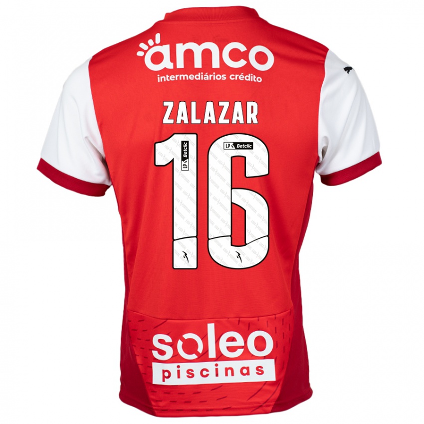 Criança Camisola Rodrigo Zalazar #16 Vermelho Branco Principal 2024/25 Camisa Brasil