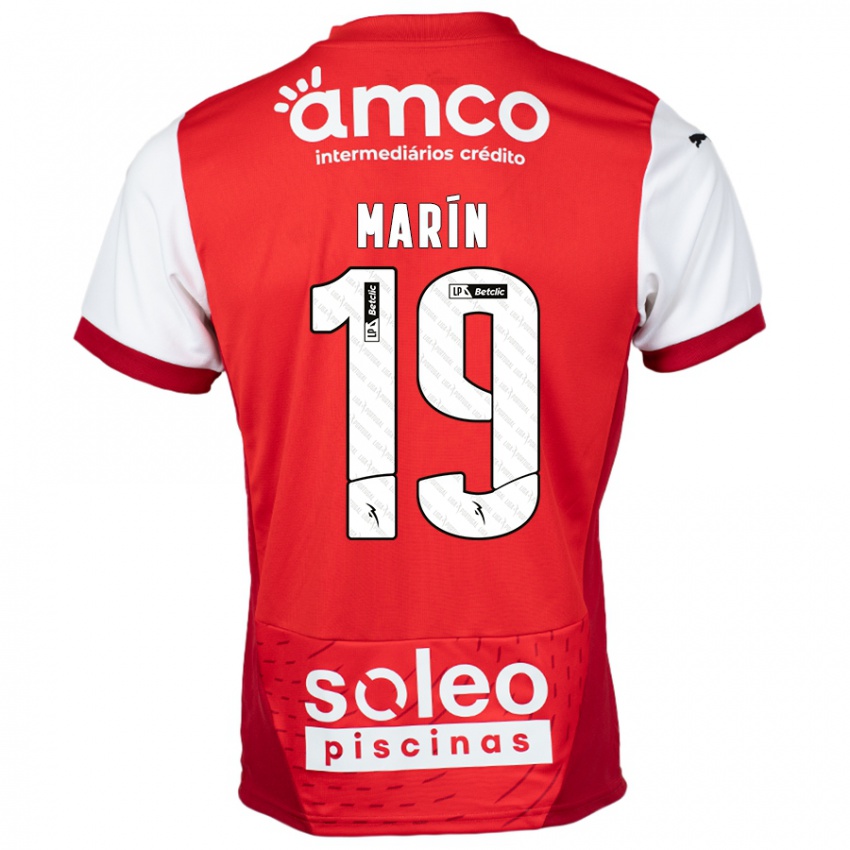 Criança Camisola Adrián Marín #19 Vermelho Branco Principal 2024/25 Camisa Brasil