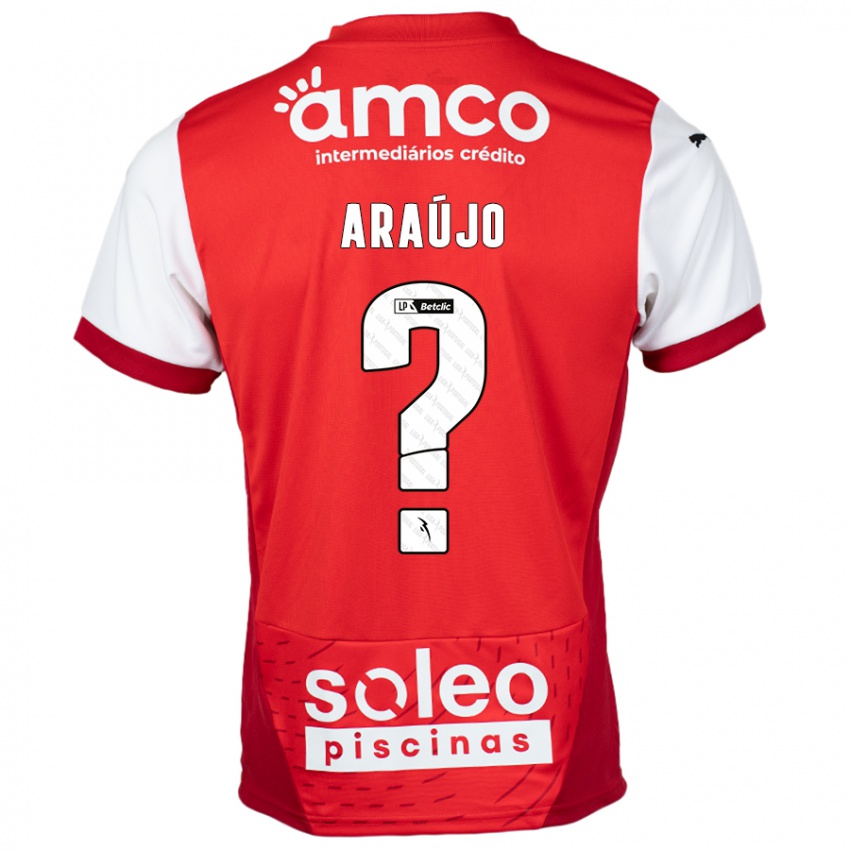 Criança Camisola Matheus Araújo #0 Vermelho Branco Principal 2024/25 Camisa Brasil