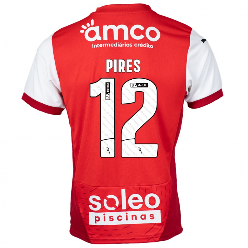 Criança Camisola Hugo Pires #12 Vermelho Branco Principal 2024/25 Camisa Brasil