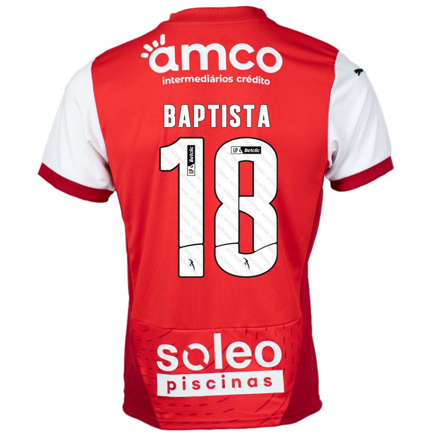 Criança Camisola Tiago Baptista #18 Vermelho Branco Principal 2024/25 Camisa Brasil