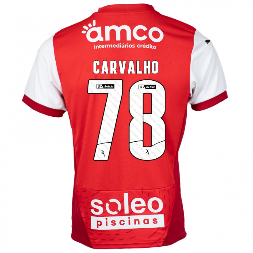 Criança Camisola João Carvalho #78 Vermelho Branco Principal 2024/25 Camisa Brasil