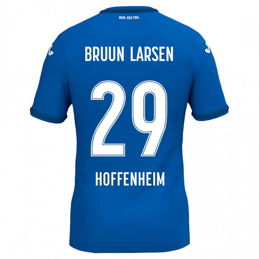 Criança Camisola Jacob Bruun Larsen #29 Azul Real Principal 2024/25 Camisa Brasil