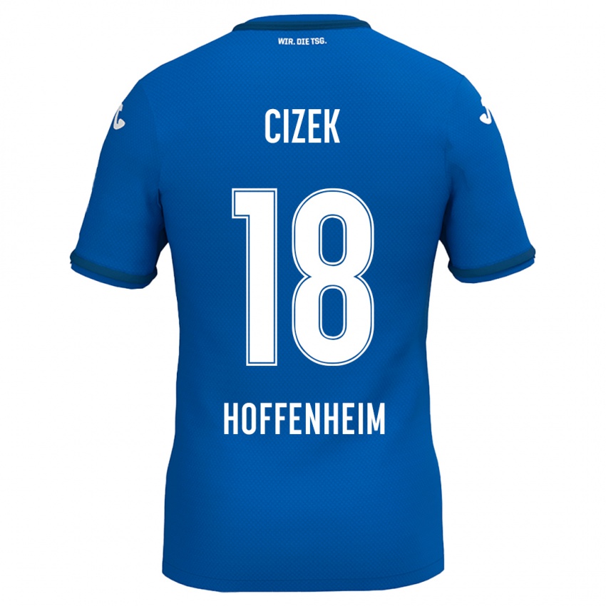 Criança Camisola Krystof Cizek #18 Azul Real Principal 2024/25 Camisa Brasil