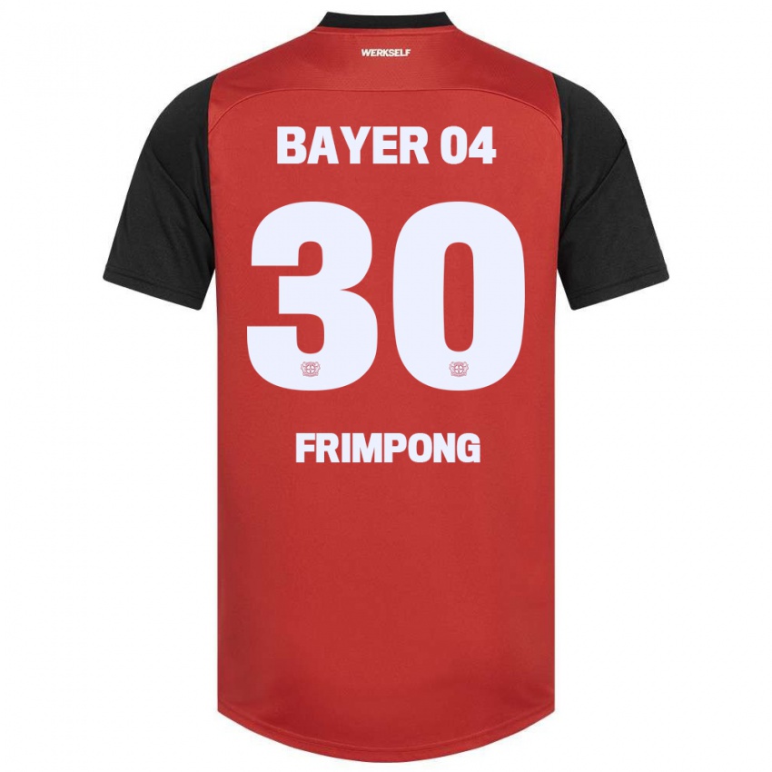 Criança Camisola Jeremie Frimpong #30 Vermelho Preto Principal 2024/25 Camisa Brasil