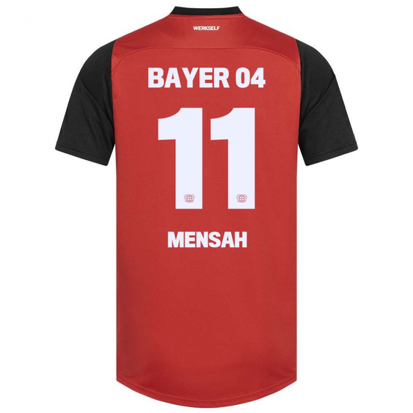 Criança Camisola Jeremiah Mensah #11 Vermelho Preto Principal 2024/25 Camisa Brasil