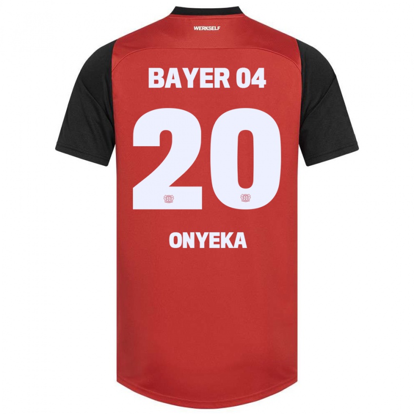 Criança Camisola Francis Onyeka #20 Vermelho Preto Principal 2024/25 Camisa Brasil