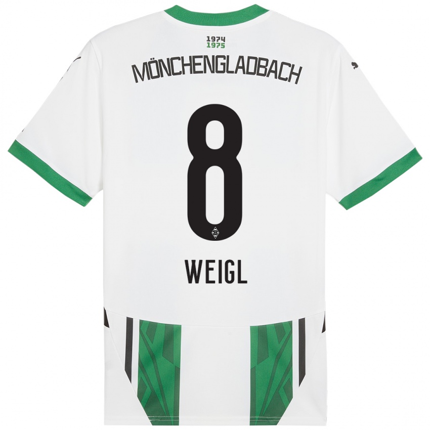 Criança Camisola Julian Weigl #8 Verde Branco Principal 2024/25 Camisa Brasil