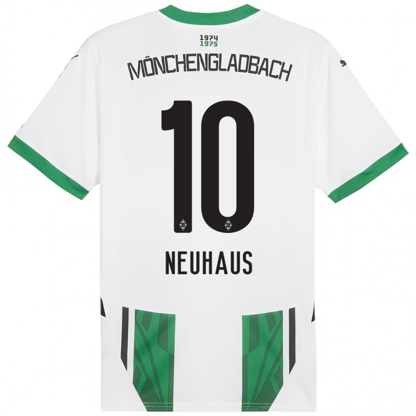 Criança Camisola Florian Neuhaus #10 Verde Branco Principal 2024/25 Camisa Brasil