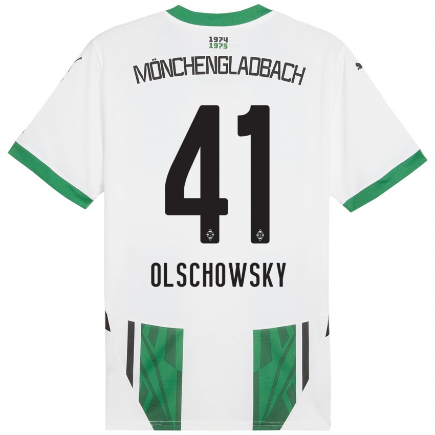 Criança Camisola Jan Olschowsky #41 Verde Branco Principal 2024/25 Camisa Brasil