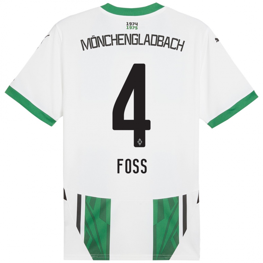 Criança Camisola Jonathan Foss #4 Verde Branco Principal 2024/25 Camisa Brasil