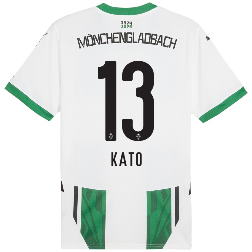 Criança Camisola Mizuho Kato #13 Verde Branco Principal 2024/25 Camisa Brasil