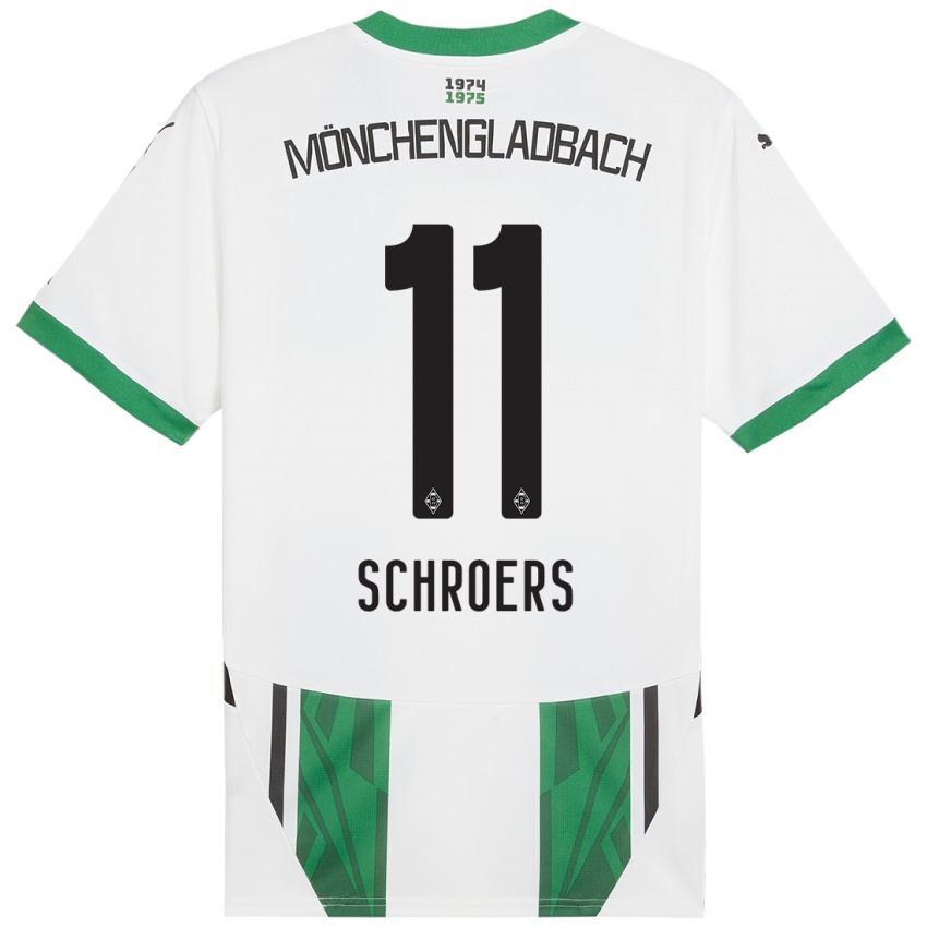 Criança Camisola Mika Schroers #11 Verde Branco Principal 2024/25 Camisa Brasil