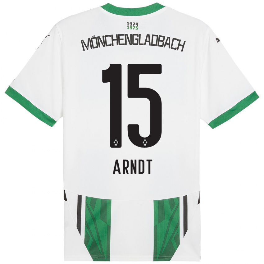 Criança Camisola Leo Arndt #15 Verde Branco Principal 2024/25 Camisa Brasil