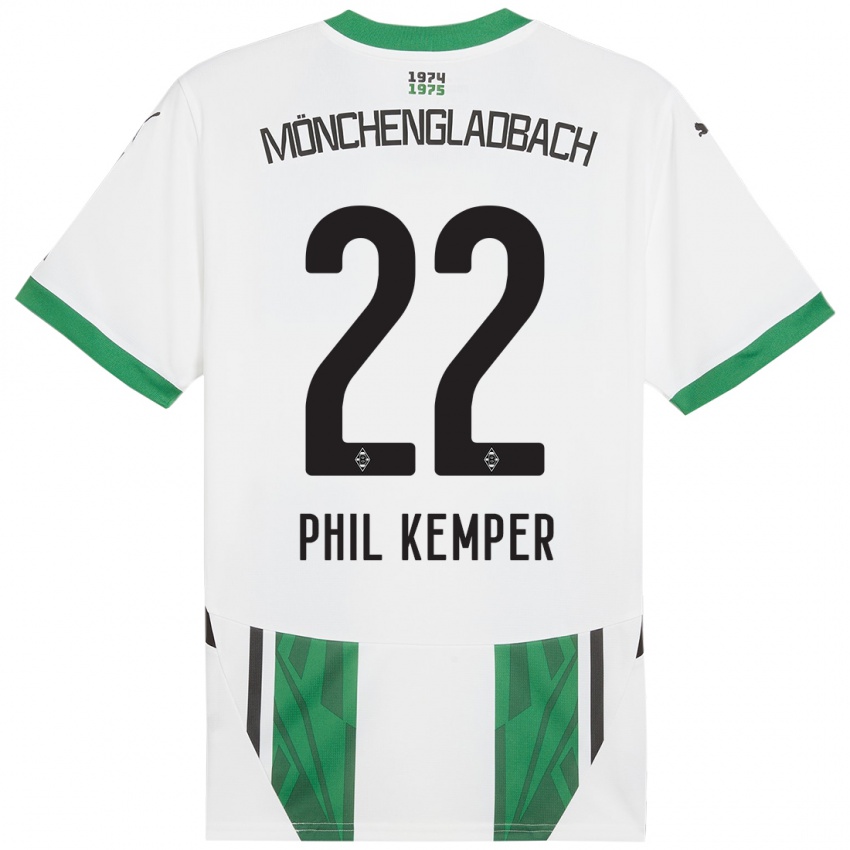 Criança Camisola Phil Kemper #22 Verde Branco Principal 2024/25 Camisa Brasil