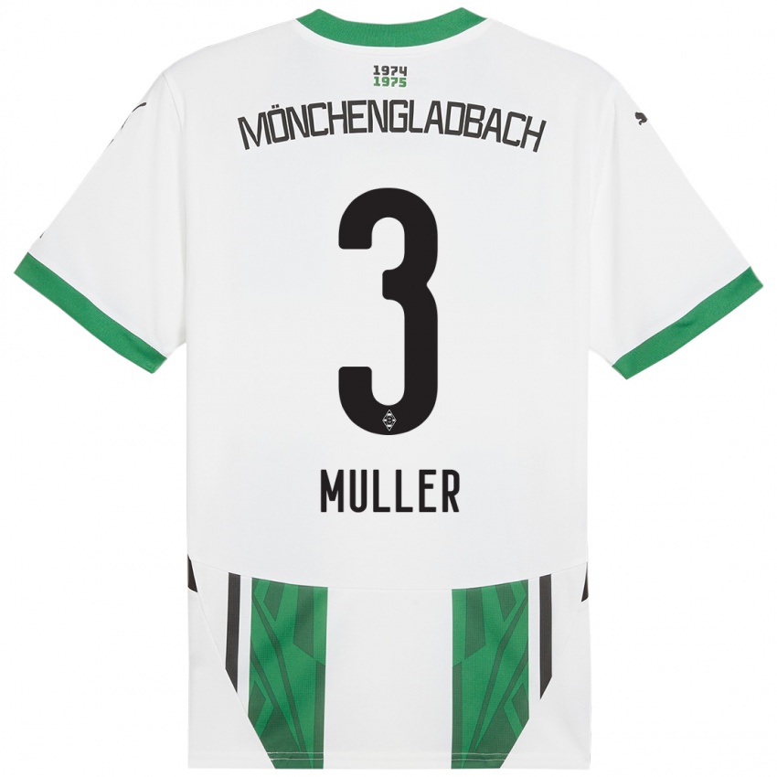 Criança Camisola Barbara Müller #3 Verde Branco Principal 2024/25 Camisa Brasil