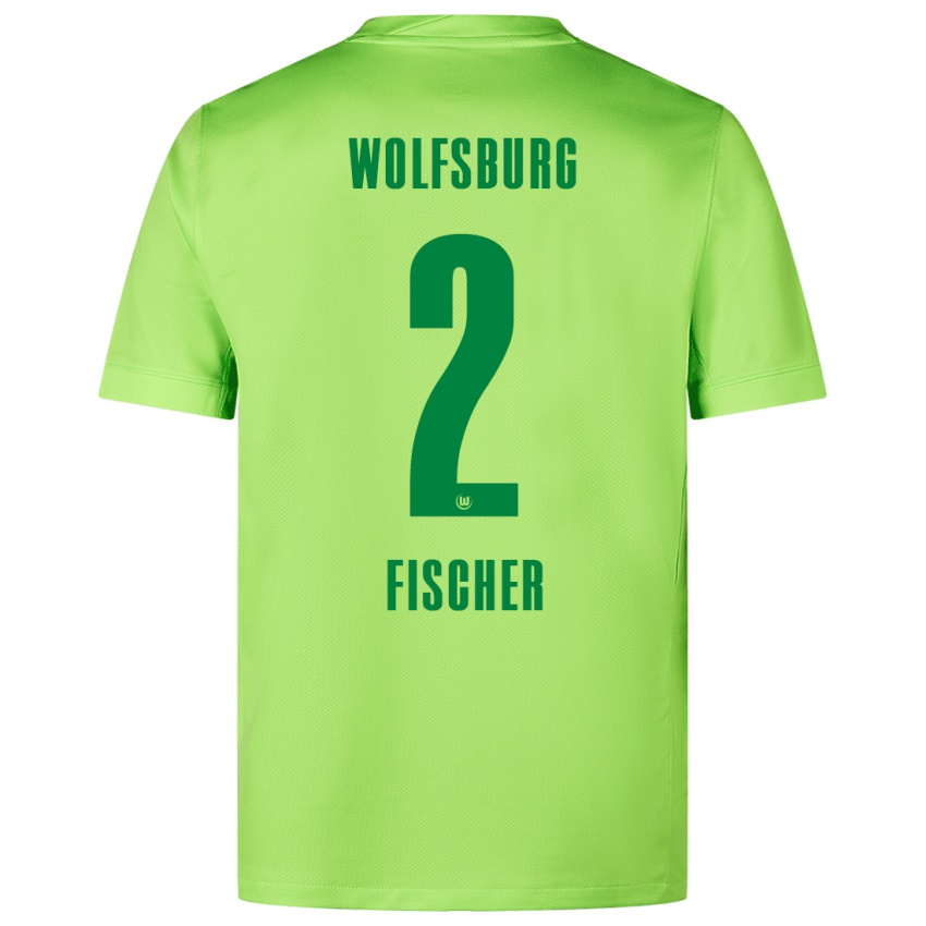 Criança Camisola Kilian Fischer #2 Verde Fluorescente Principal 2024/25 Camisa Brasil