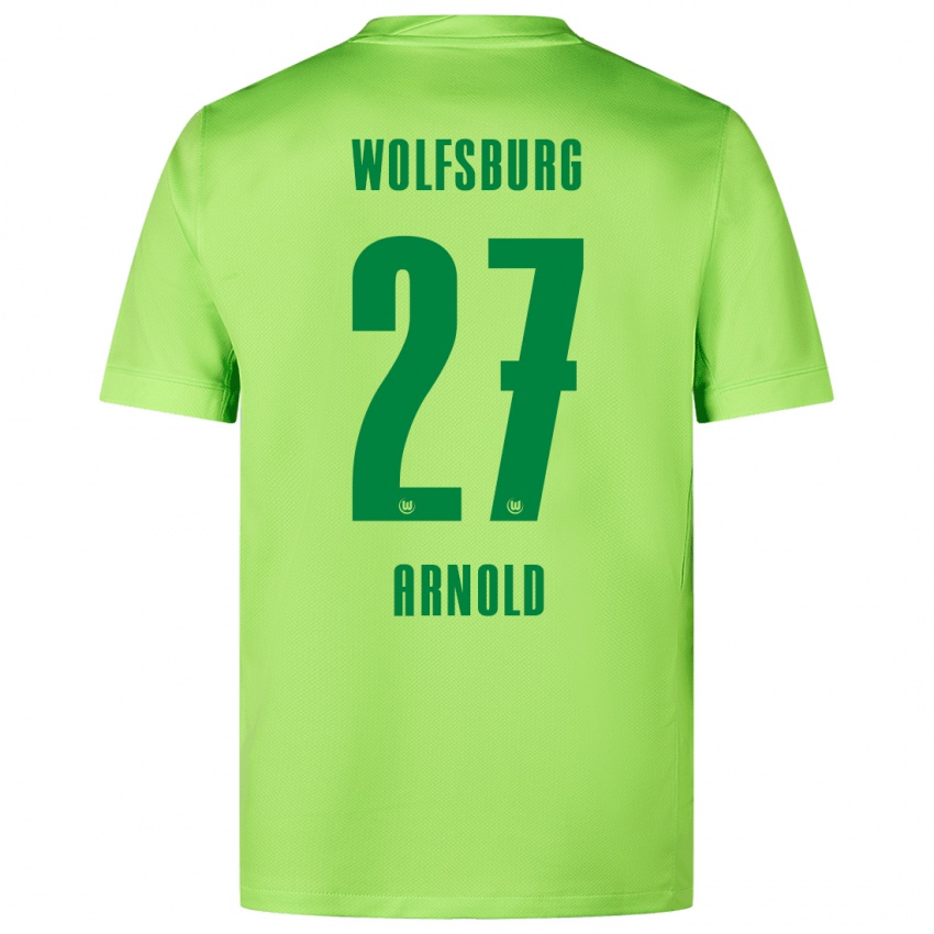 Criança Camisola Maximilian Arnold #27 Verde Fluorescente Principal 2024/25 Camisa Brasil