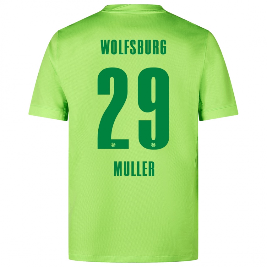 Criança Camisola Marius Müller #29 Verde Fluorescente Principal 2024/25 Camisa Brasil