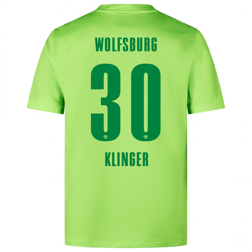 Criança Camisola Niklas Klinger #30 Verde Fluorescente Principal 2024/25 Camisa Brasil